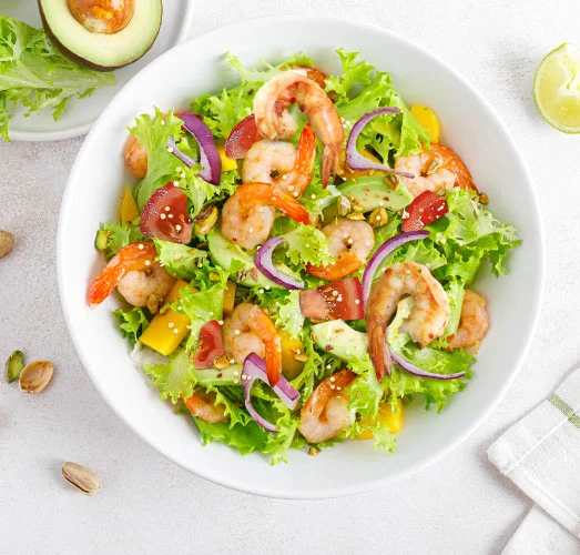 Receta ensalada de mango y camarones Real