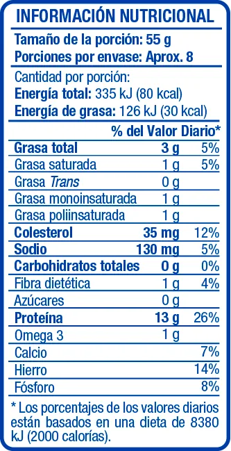 Macarela en Salsa de Tomate 425g - información nutricional