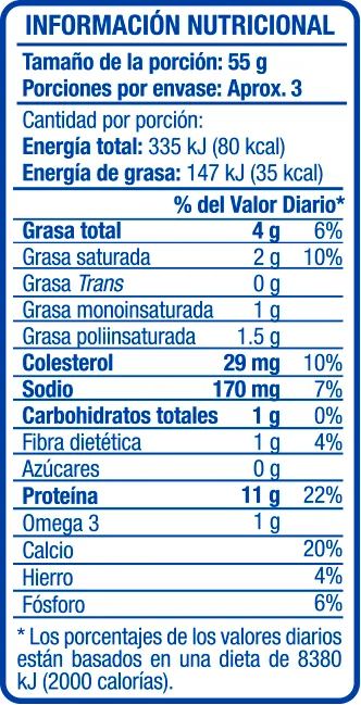 Sardinas en Salsa de Tomate 156g - información nutricional